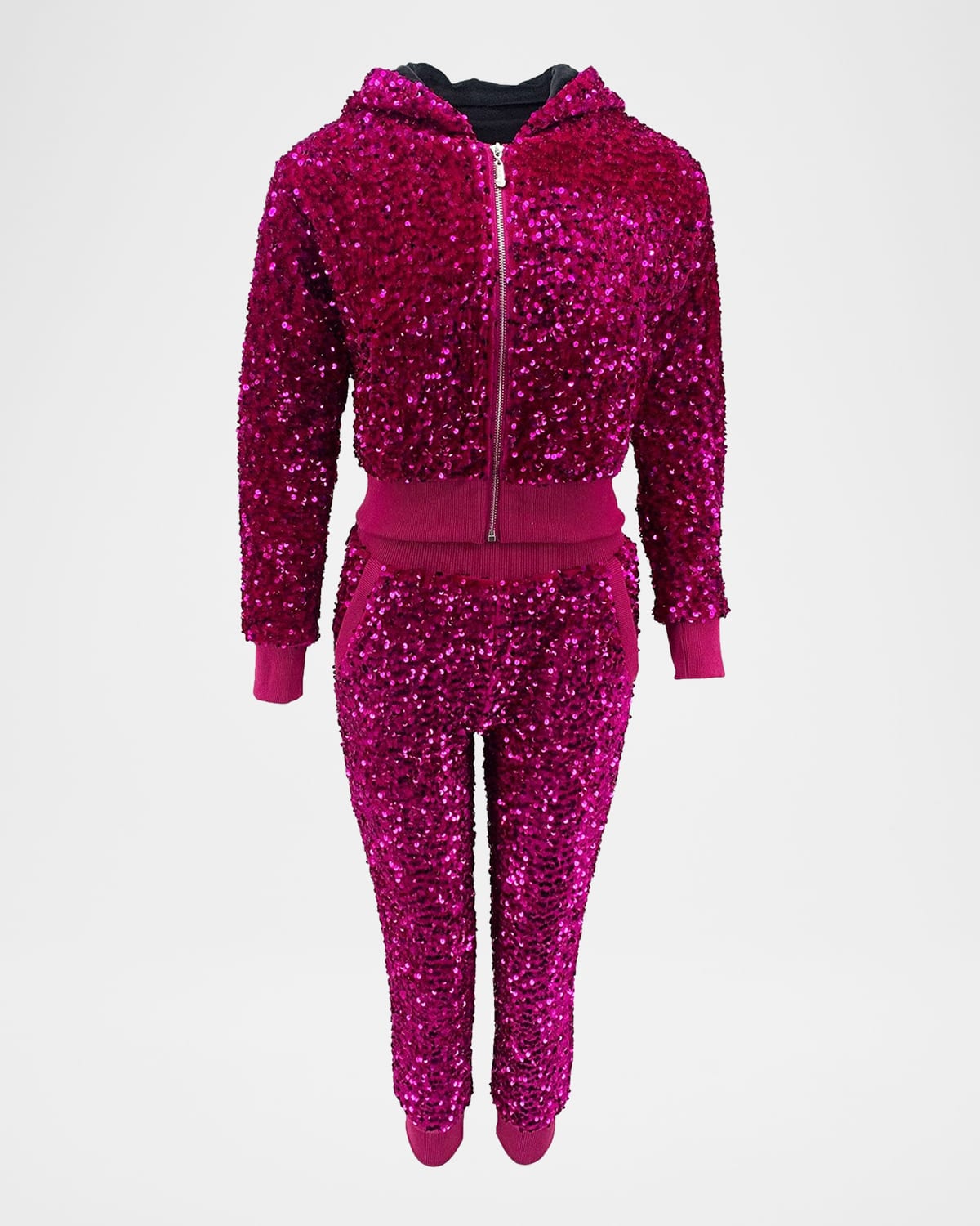 LOLA + THE BOYS GIRL'S TWO-PIECE SEQUIN SET 