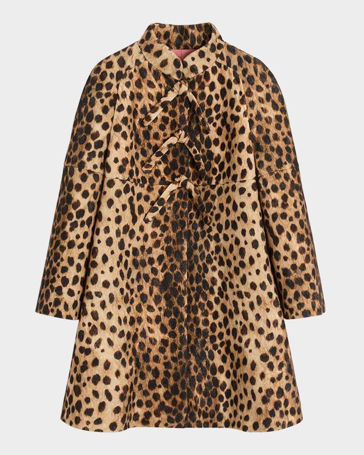 Valentino Mantel Aus Wollstoff Mit Jaguar-punktendruck Frau Animalier 44 In Brown Black
