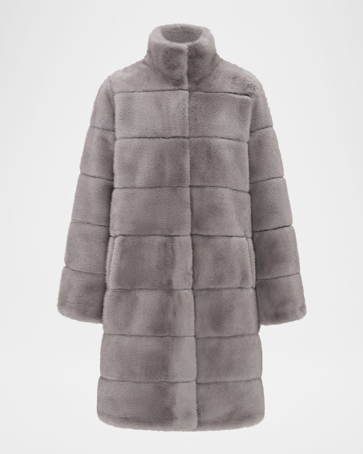 Shop Theia Mink Faux Fur Reversible Short Coat In Dark Gray/black
