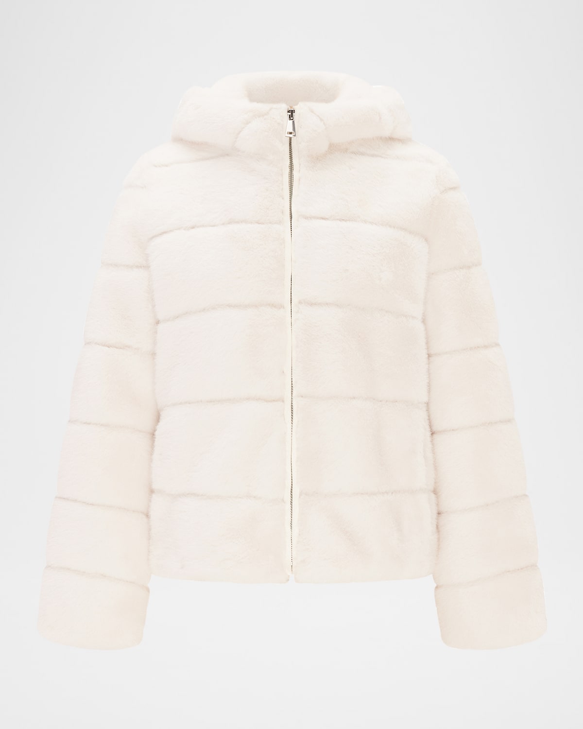 Shop Theia Mink Faux Fur Hooded Jacket In White