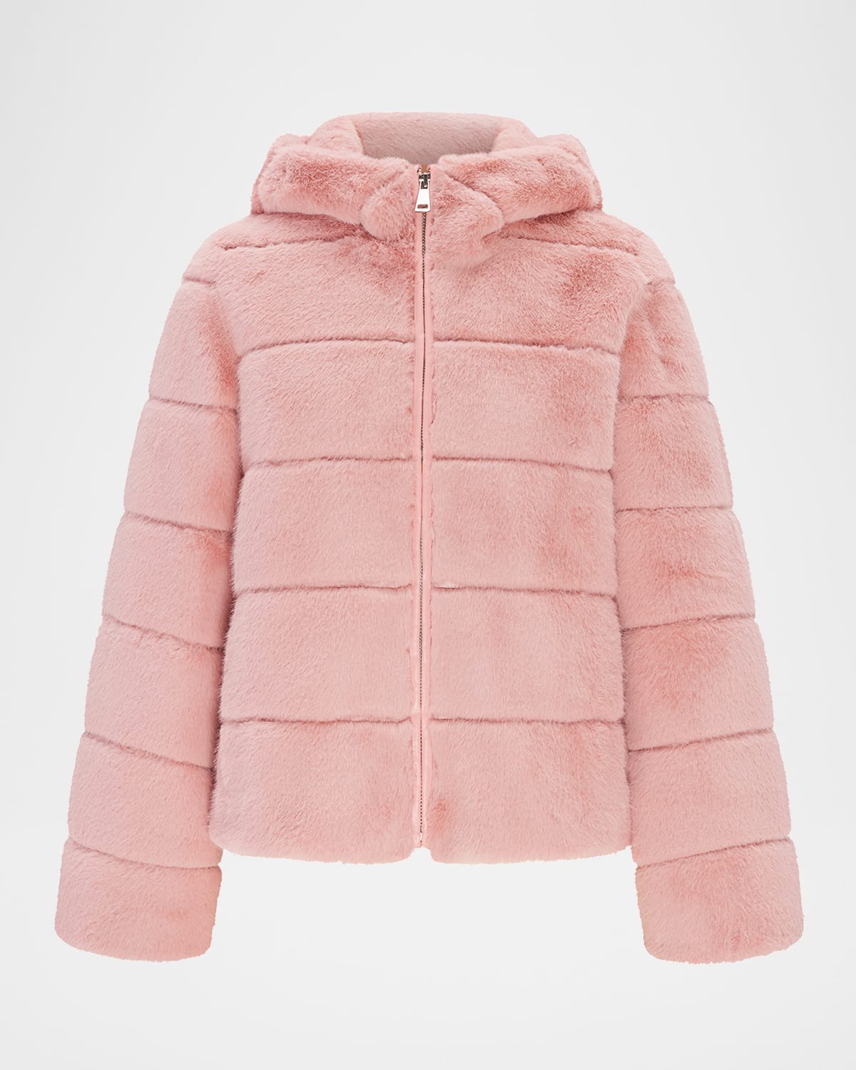 Shop Theia Mink Faux Fur Hooded Jacket In Pink
