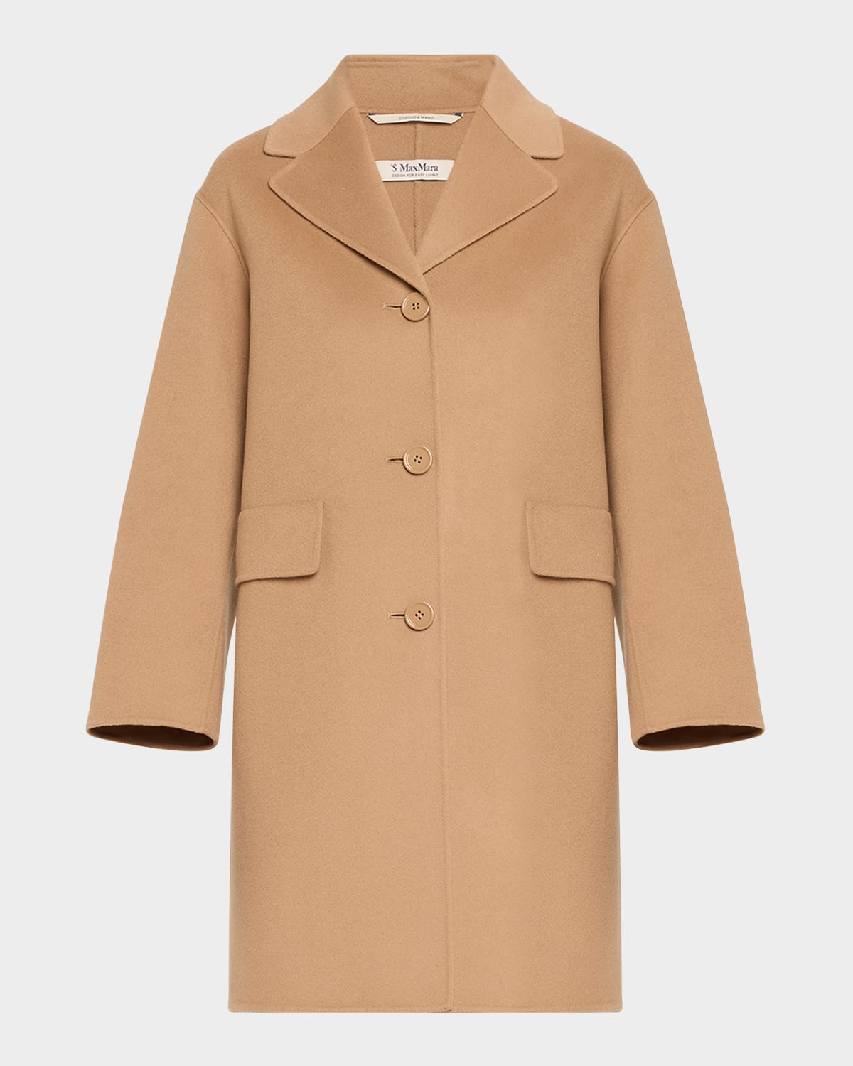 Shop Max Mara Cielo Single-breasted Wool Coat In Camel