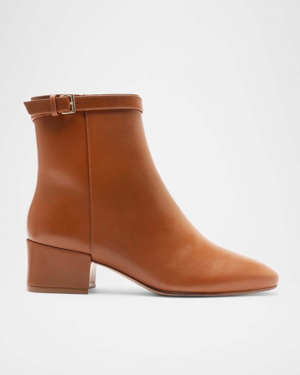 Candance Leather Buckle Ankle Booties