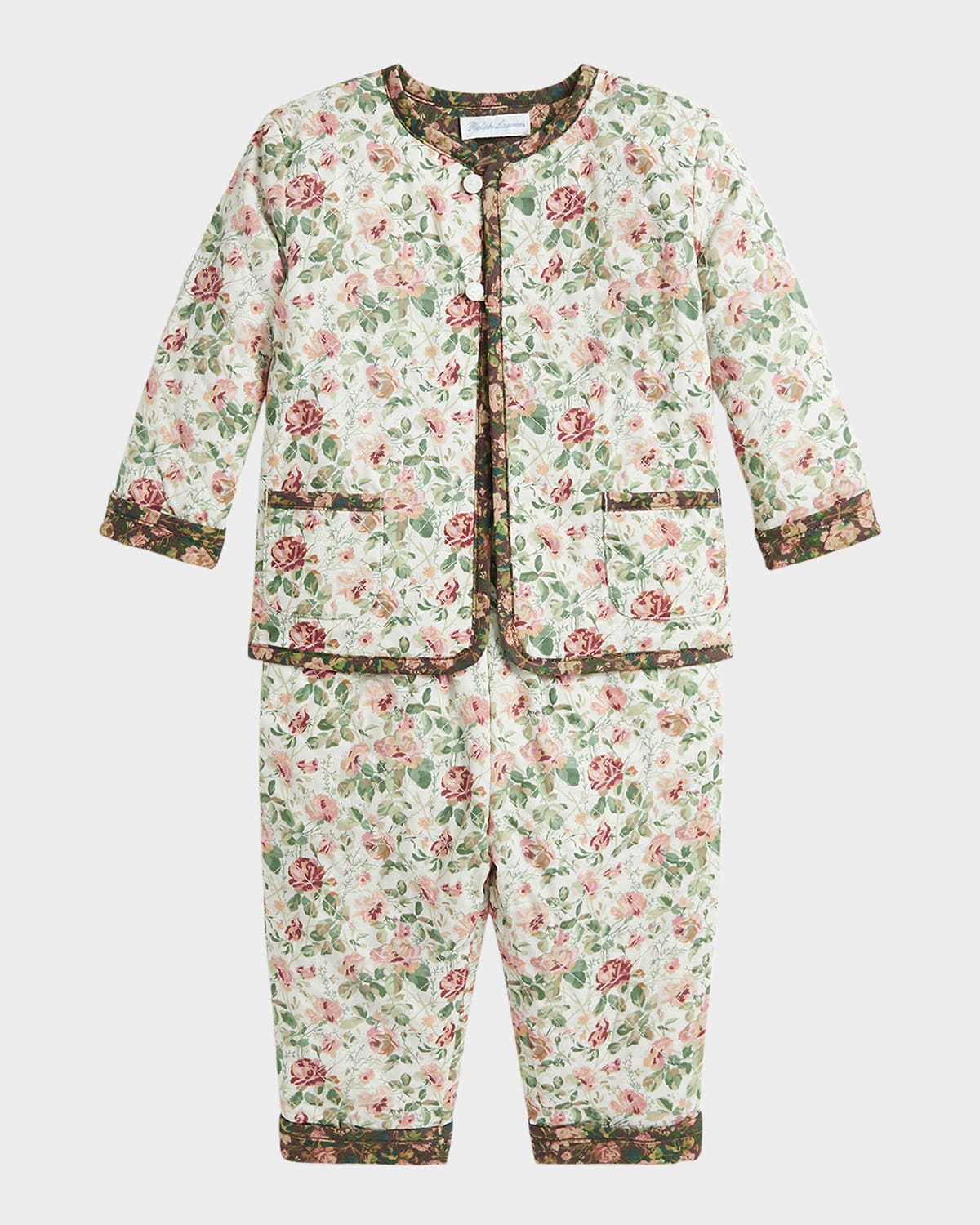 Shop Ralph Lauren Girl's Reversible Floral-print Two-piece Set