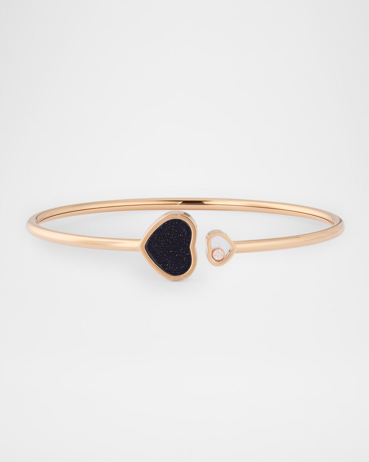 Happy Hearts 18K Rose Gold Oynx Bracelet