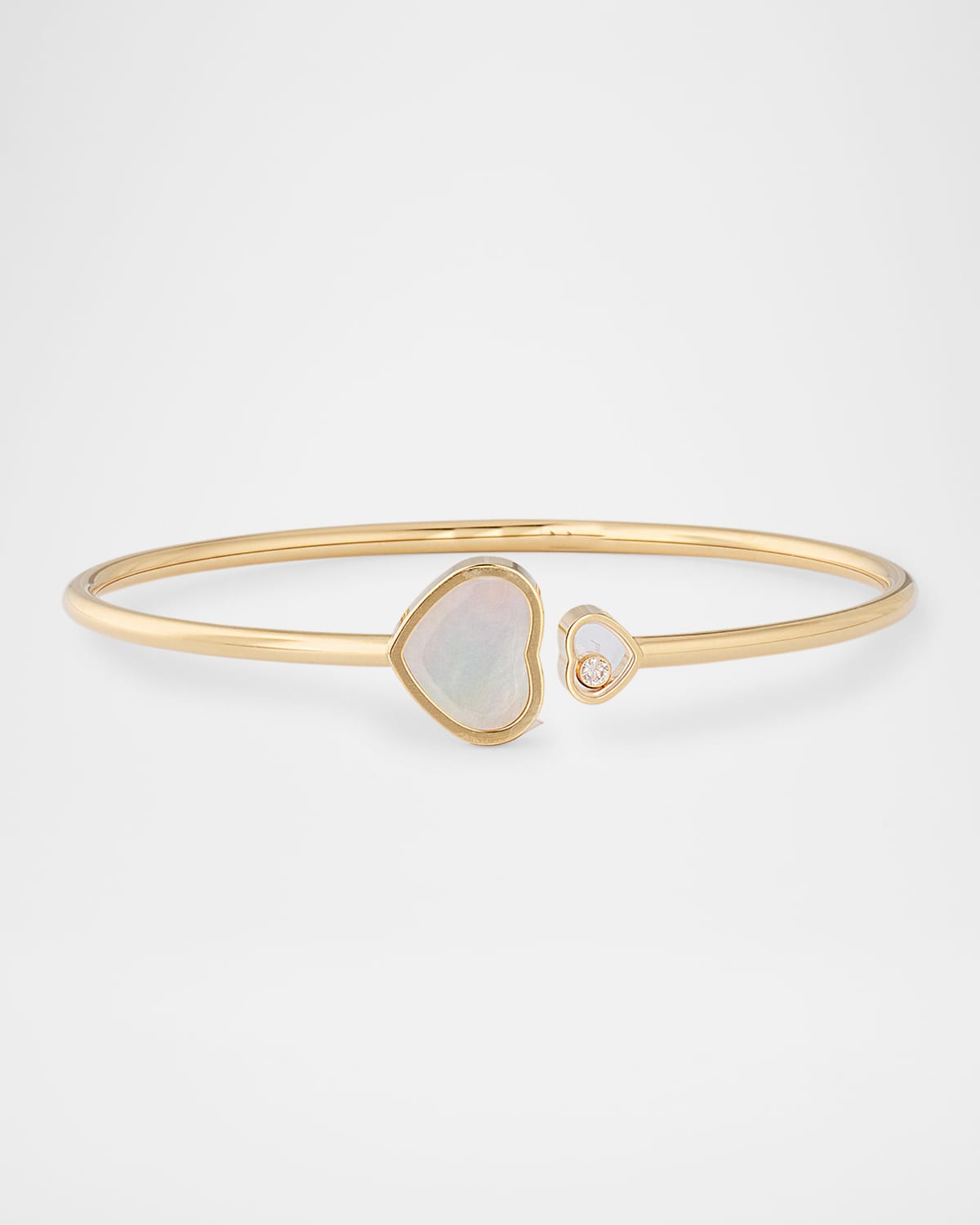 Happy Hearts 18K Yellow Gold Mother of Pearl Bangle