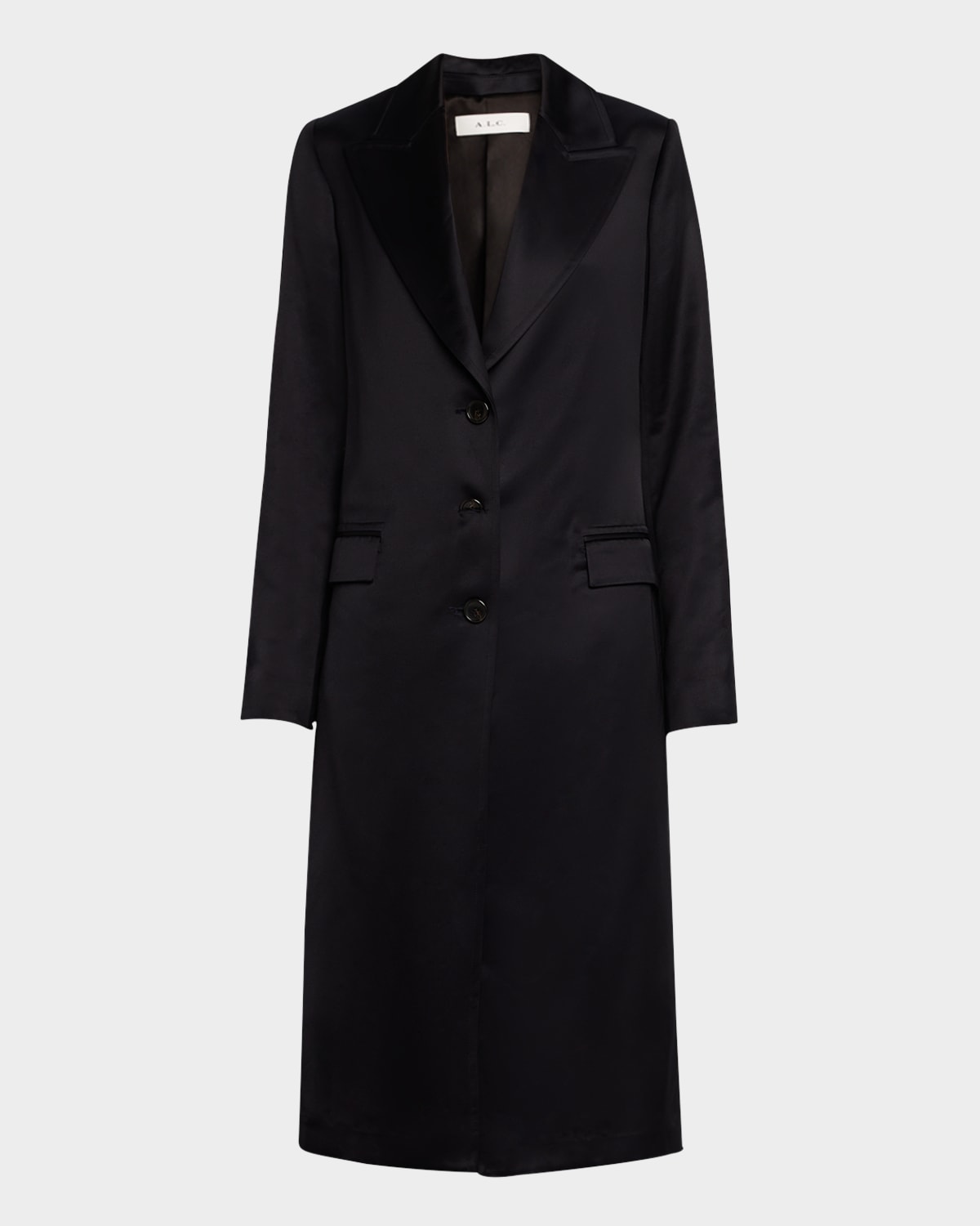 A.l.c Jude Satin Coat In Deep Navy