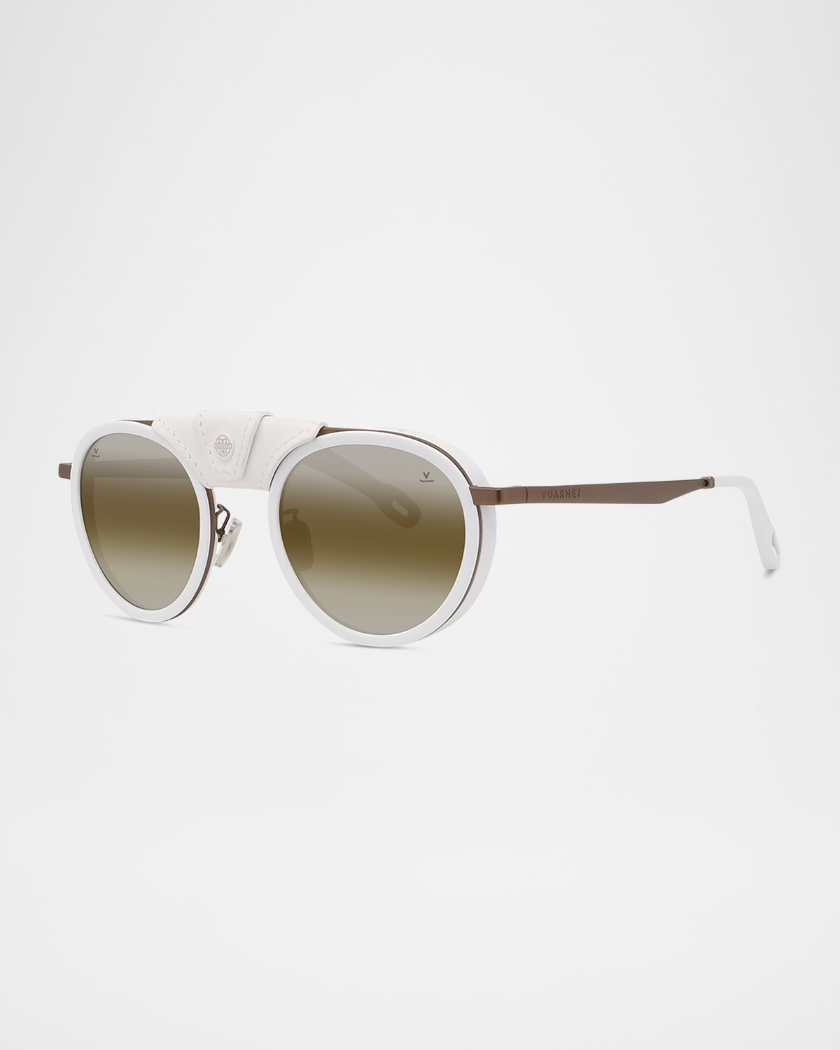 Men's Glacier 01 Titanium Round Sunglasses with Side Shields and Cord