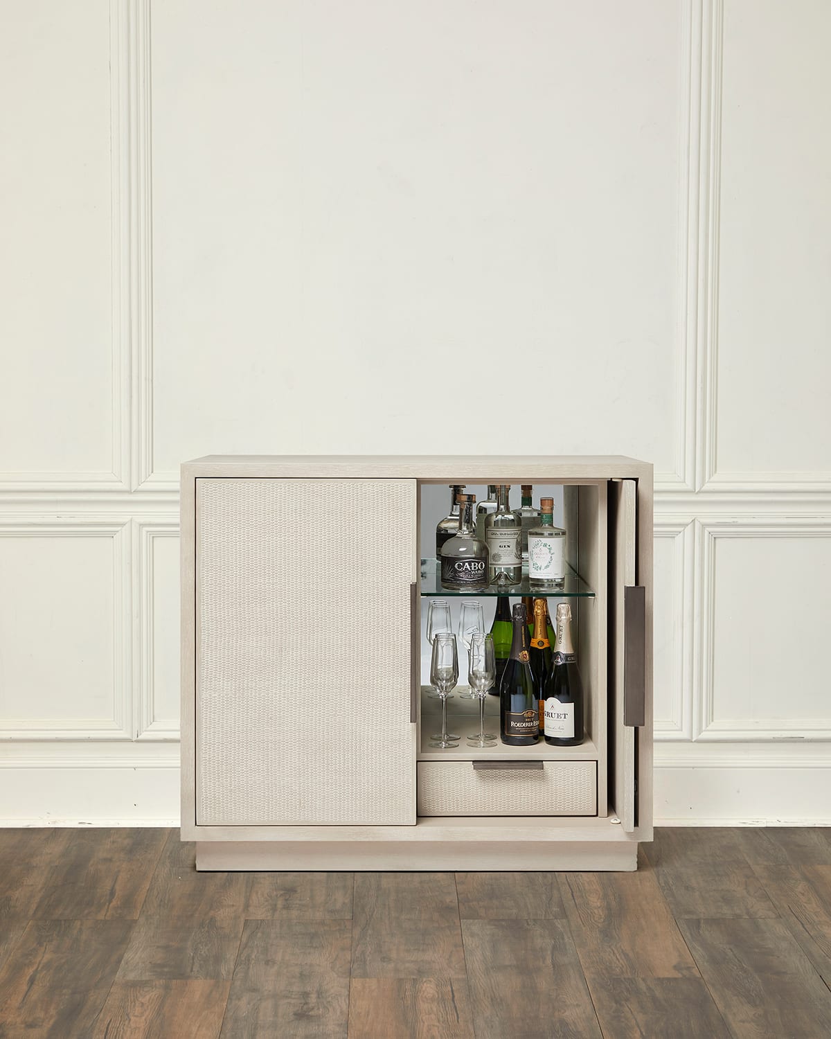 Interlude Home Holmes Bar Cabinet In Cliffside, Vintage Bronze