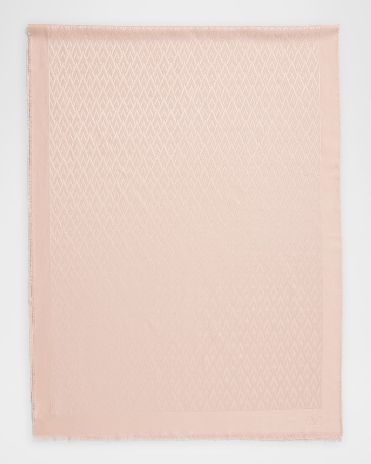 Valentino Monogram Silk Blend Scarf In 0lz Rose Mist