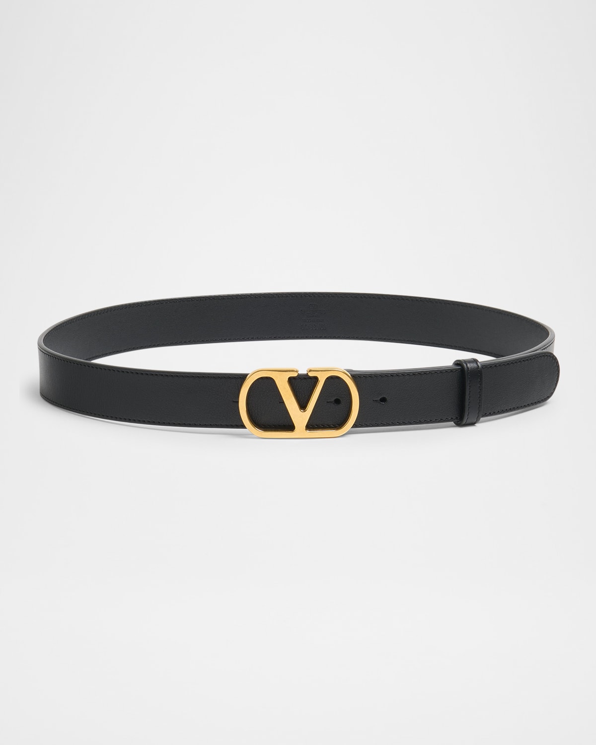 Valentino Garavani Vlogo Signature Belt In Shiny Calfskin 30 Mm Woman Black 100