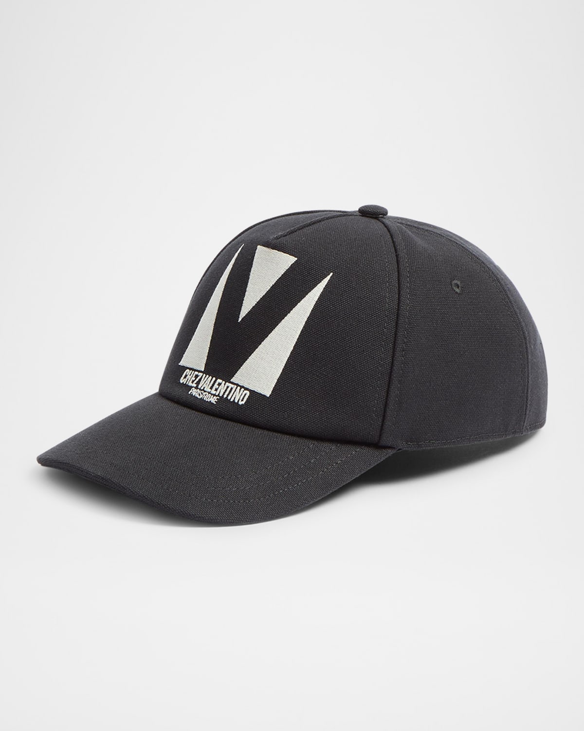 Valentino Garavani Black Baseball Cap With Butter Logo In Adjustable Cotton Women In 9lp Nero Burro