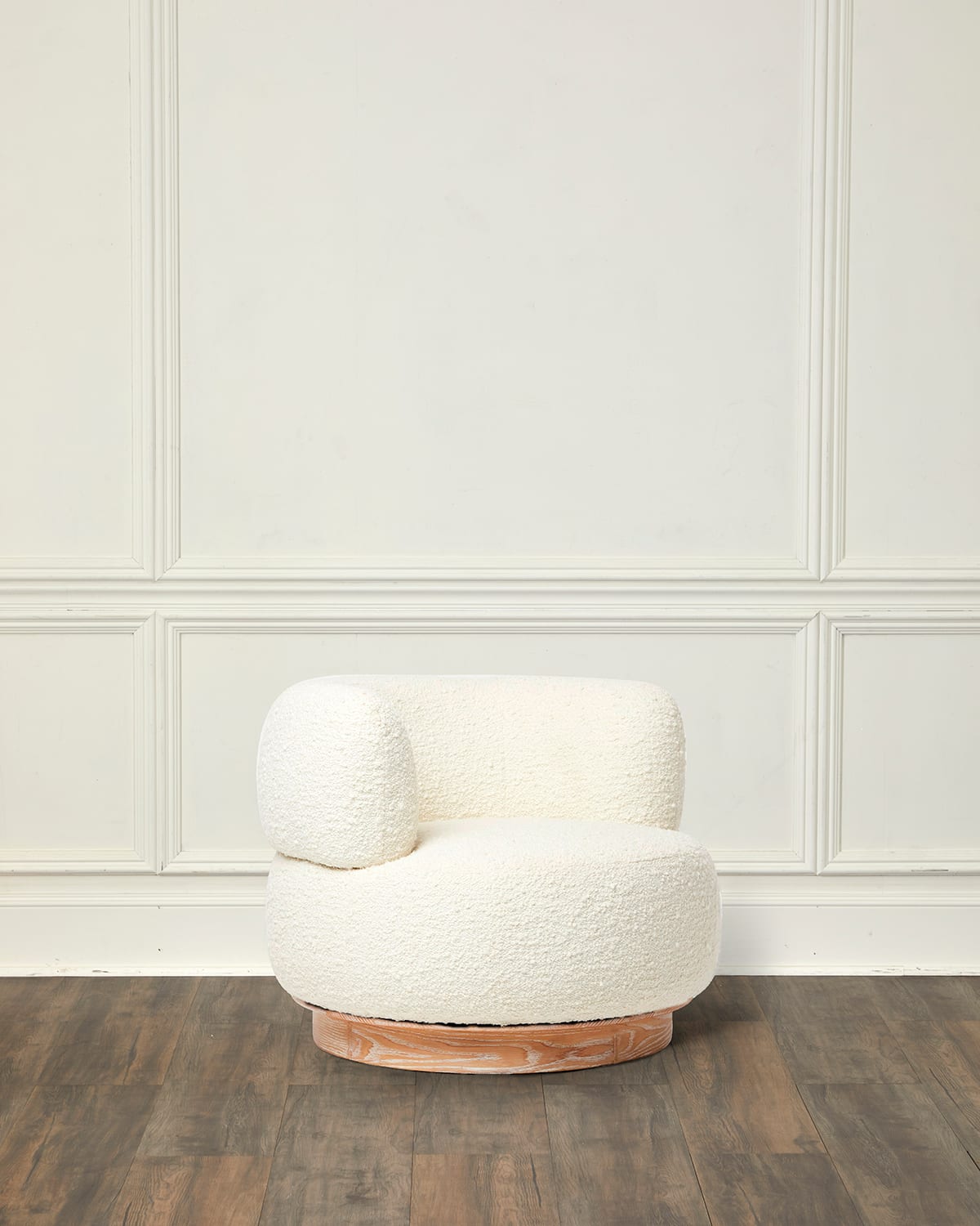 Interlude Home Vale Boucle Lounge Chair In Whisper White