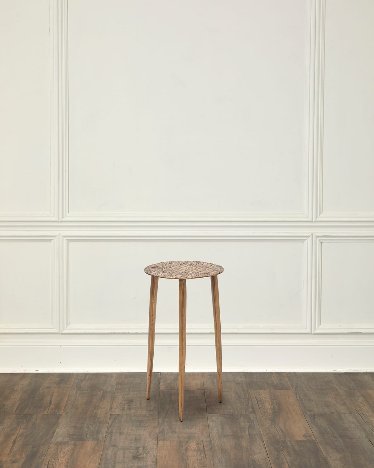 Interlude Home Saxon Accent Table In Antique Brass