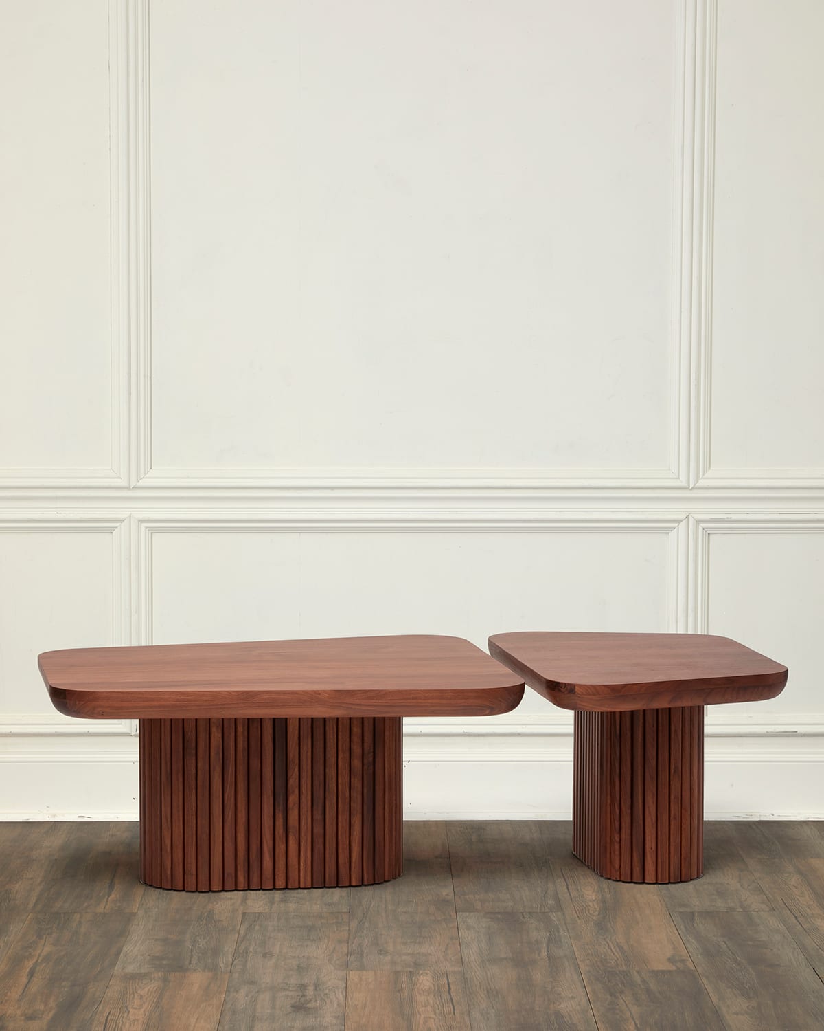 Interlude Home Carrabelle Bunching Cocktail Tables, Set Of 2 In Classic Walnut