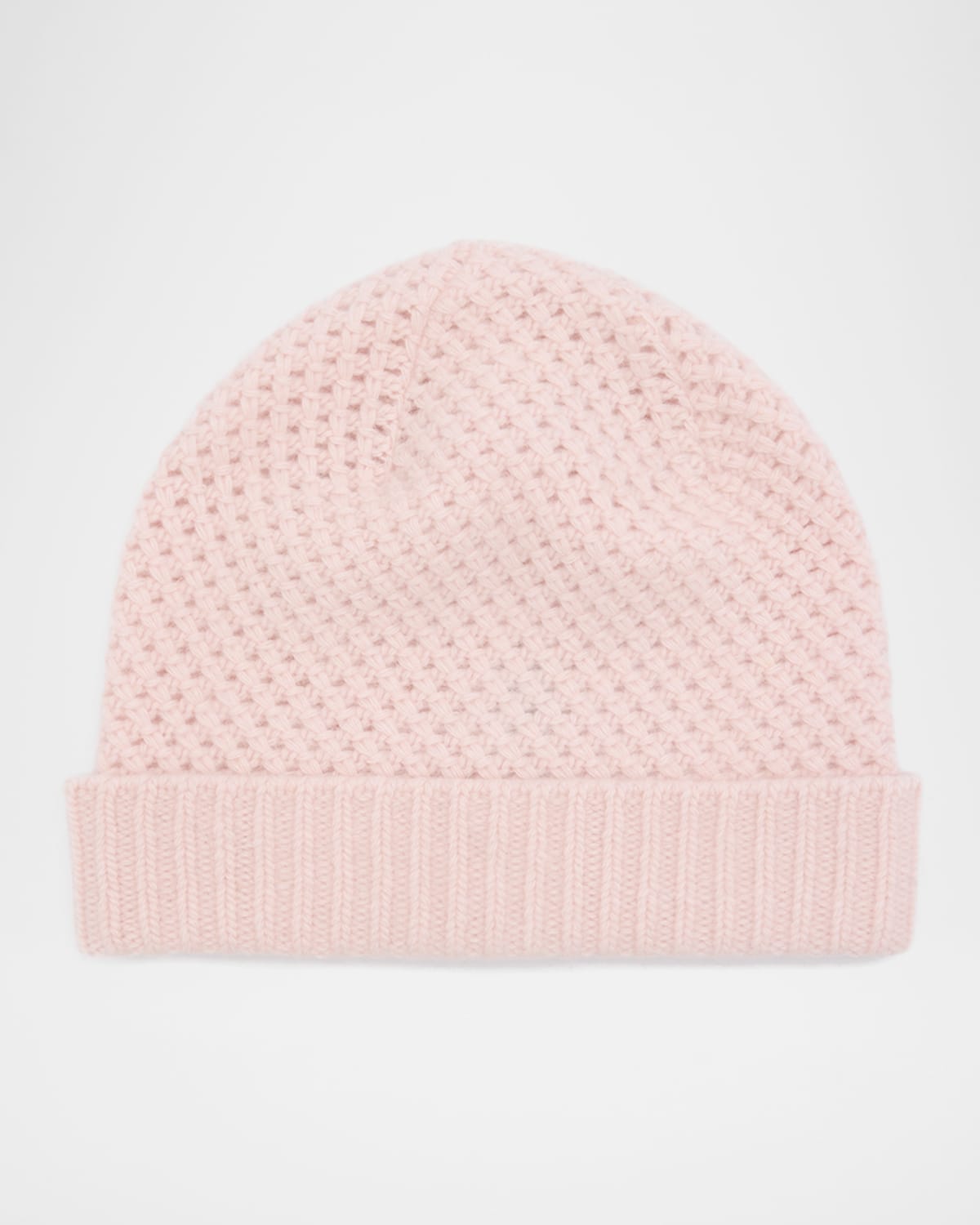 Portolano Cashmere Waffle Knit Beanie In Mallow