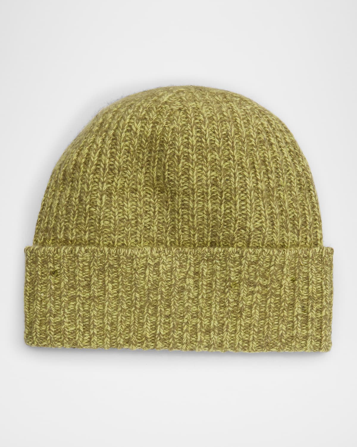 Portolano Two Tone Tweed Cashmere Beanie In Green Men Marti