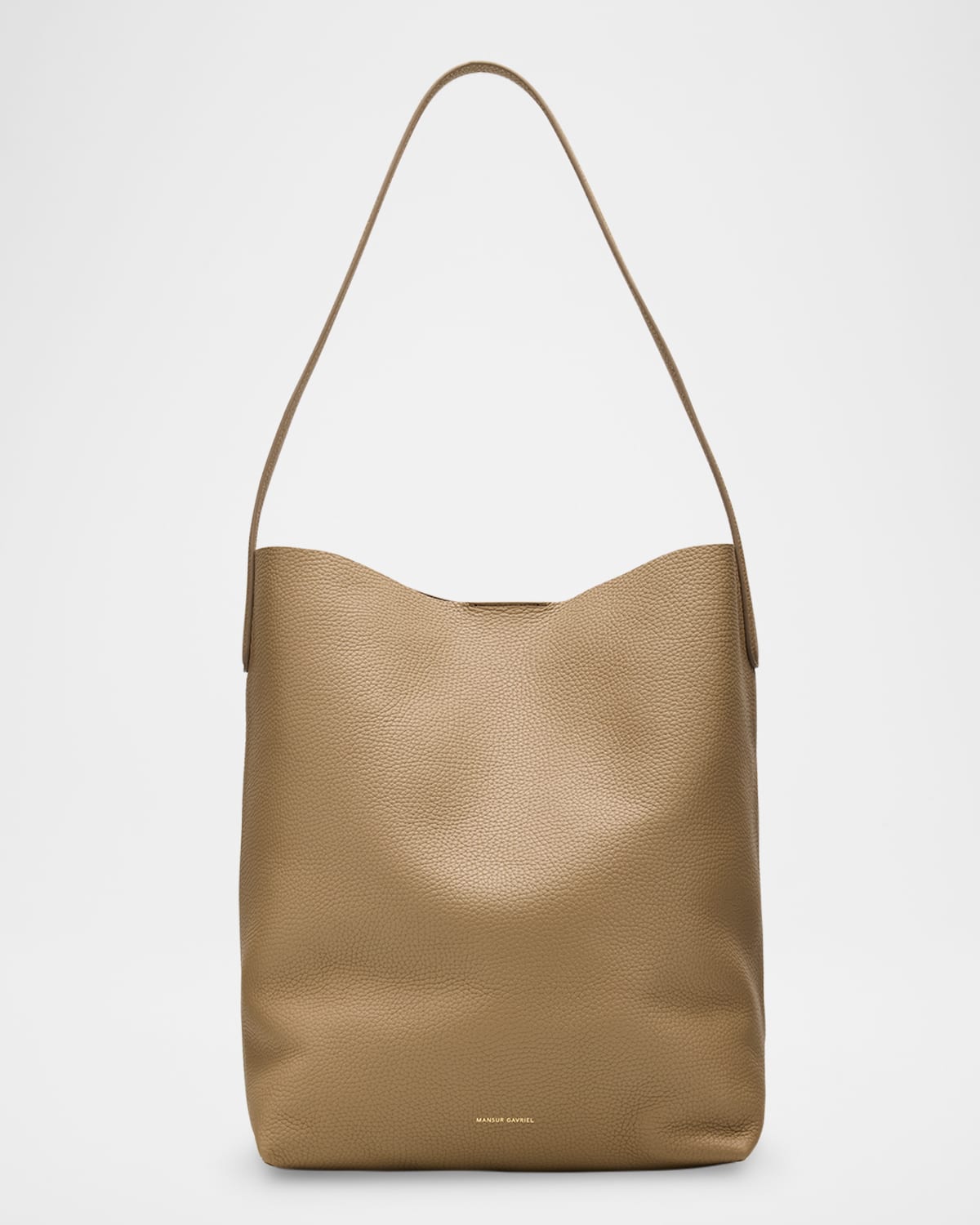 Mansur Gavriel Everyday Leather Shoulder Bag In Gray