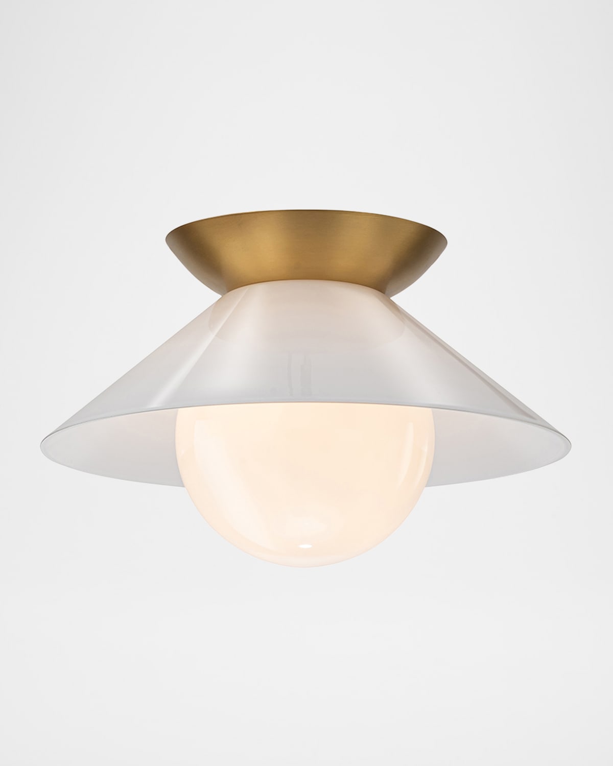 Lucas + Mckearn Saucer 14" Flush Mount In Aged Brass