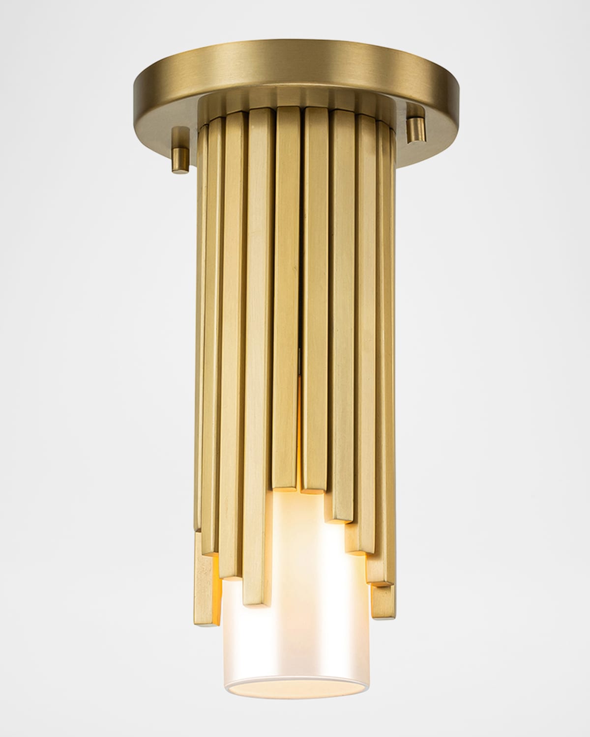 Lucas + Mckearn Marvel 10" Flush Chandelier In Aged Brass