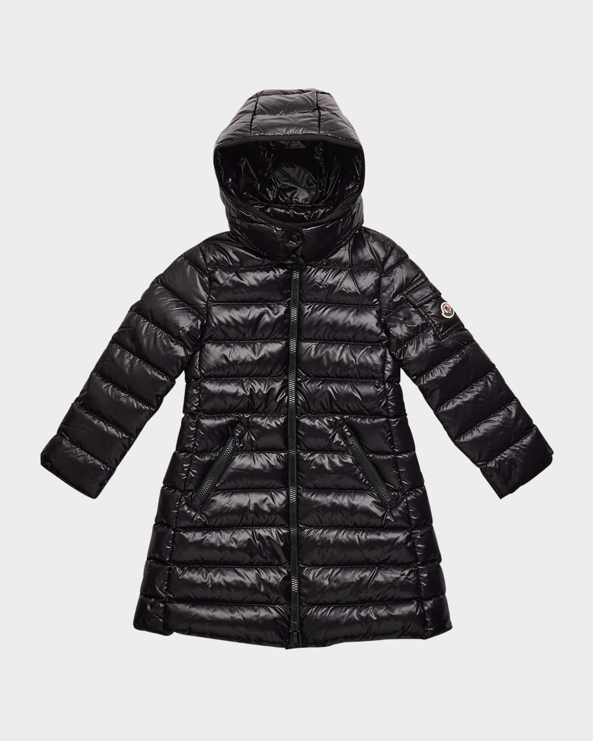 Moncler Girls' Moka Long Coat - Little Kid In Black