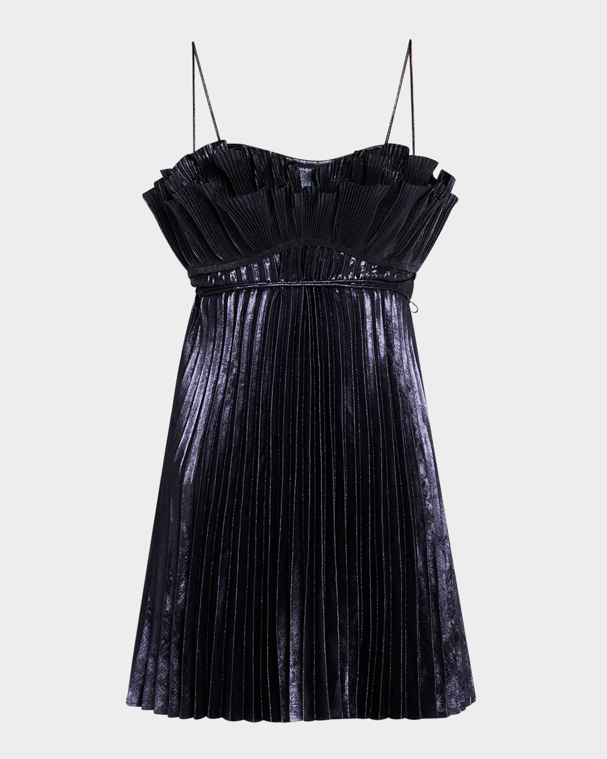 Pithill Pleated Metallic Mini Dress