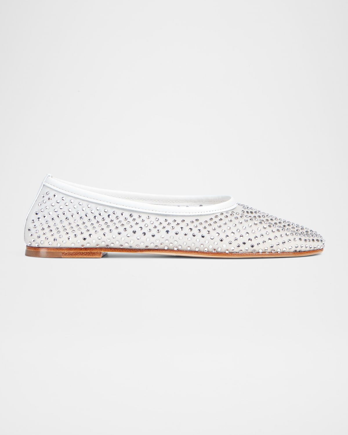 Shop Dear Frances Balla Crystal Mesh Ballerina Flats In White