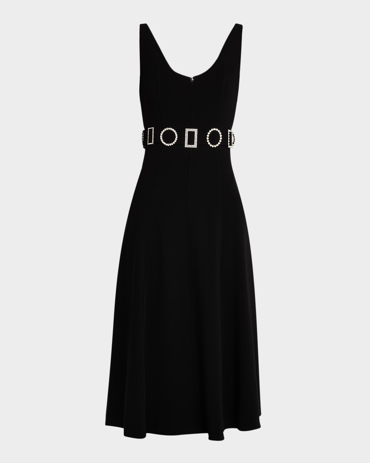 Cinq À Sept Eden Embellished A-line Midi Dress In Black
