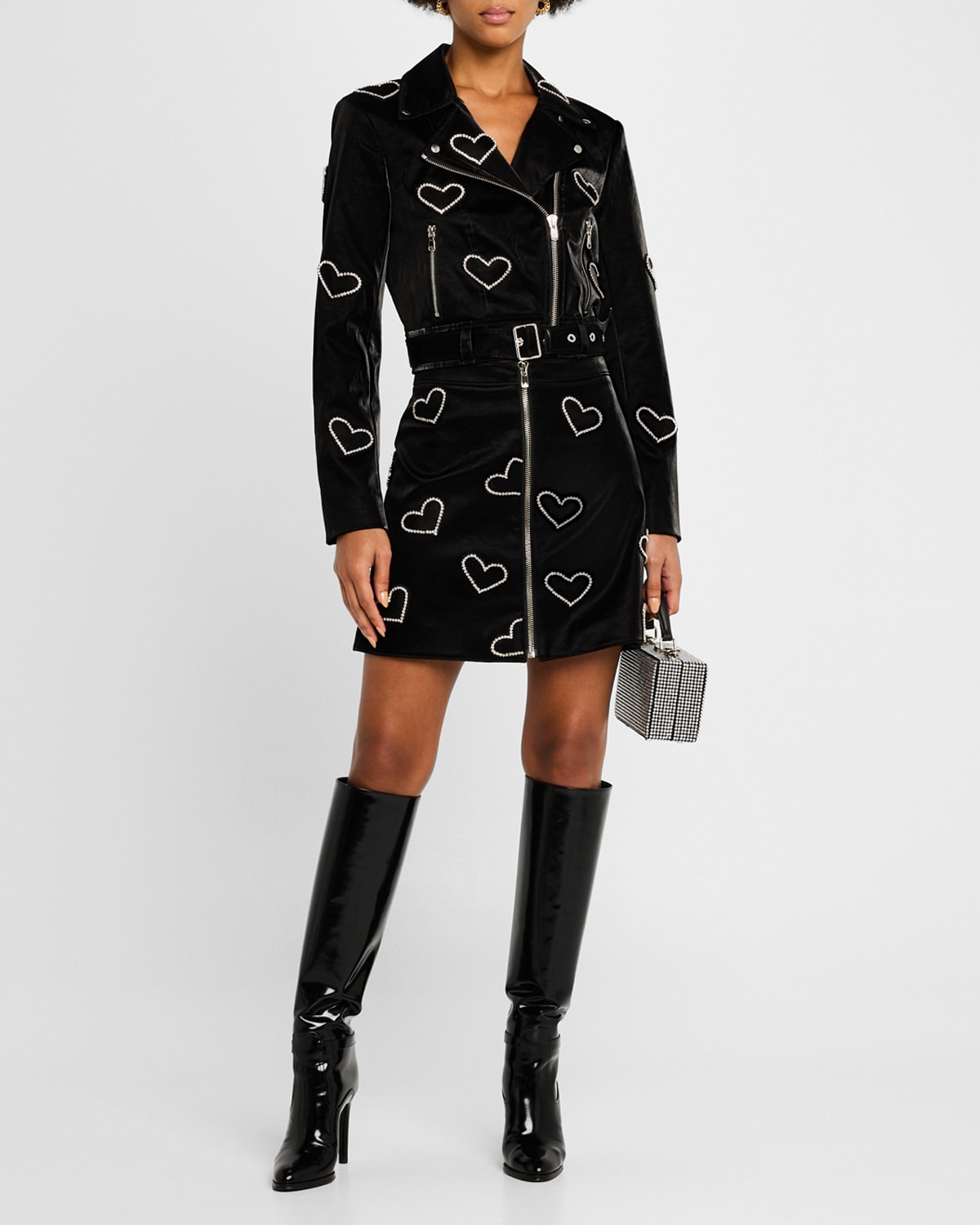 Cinq À Sept Hearts Zoe Jacket In Black/silver