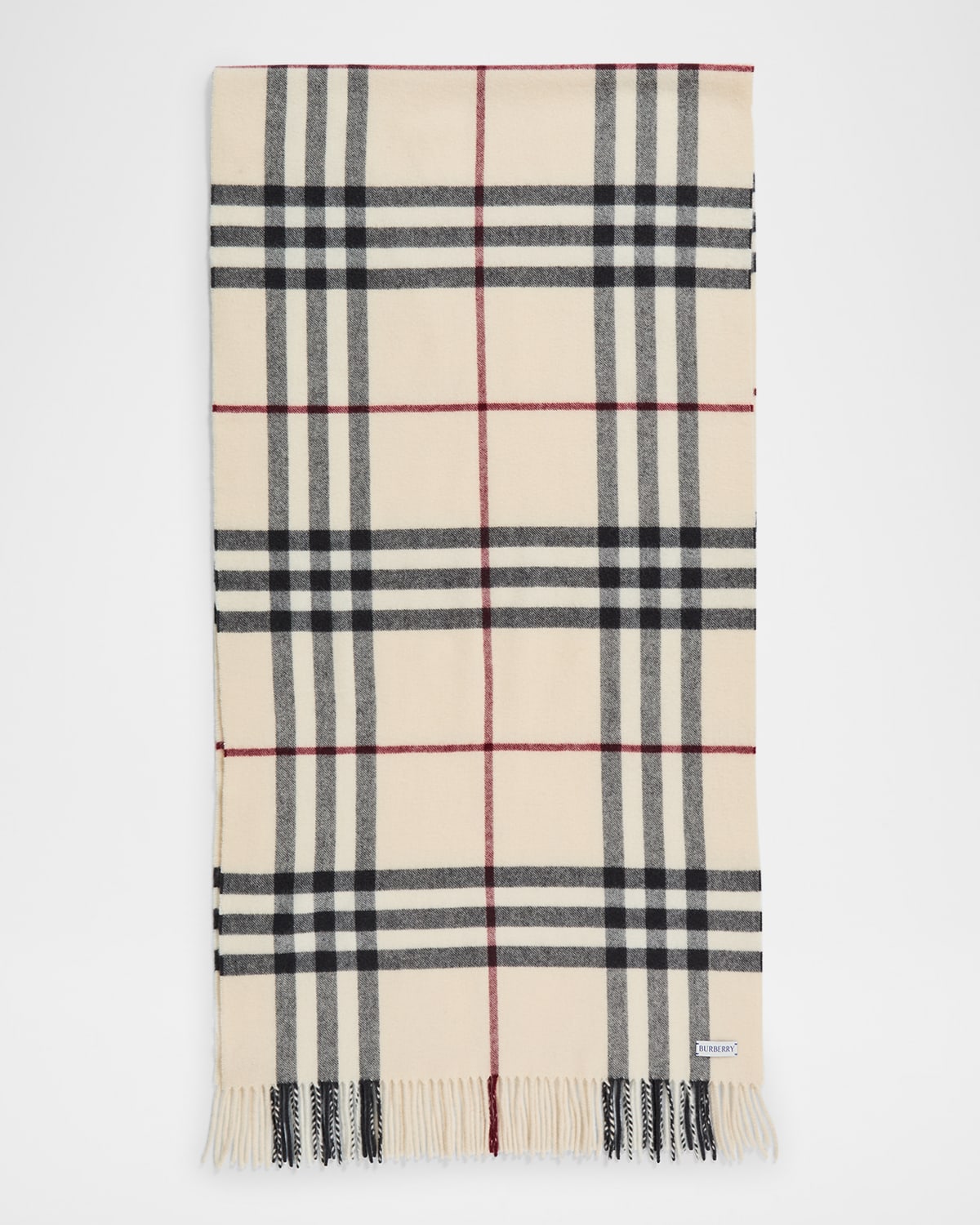 Burberry Washed Giant Check Cashmere Scarf In Stone