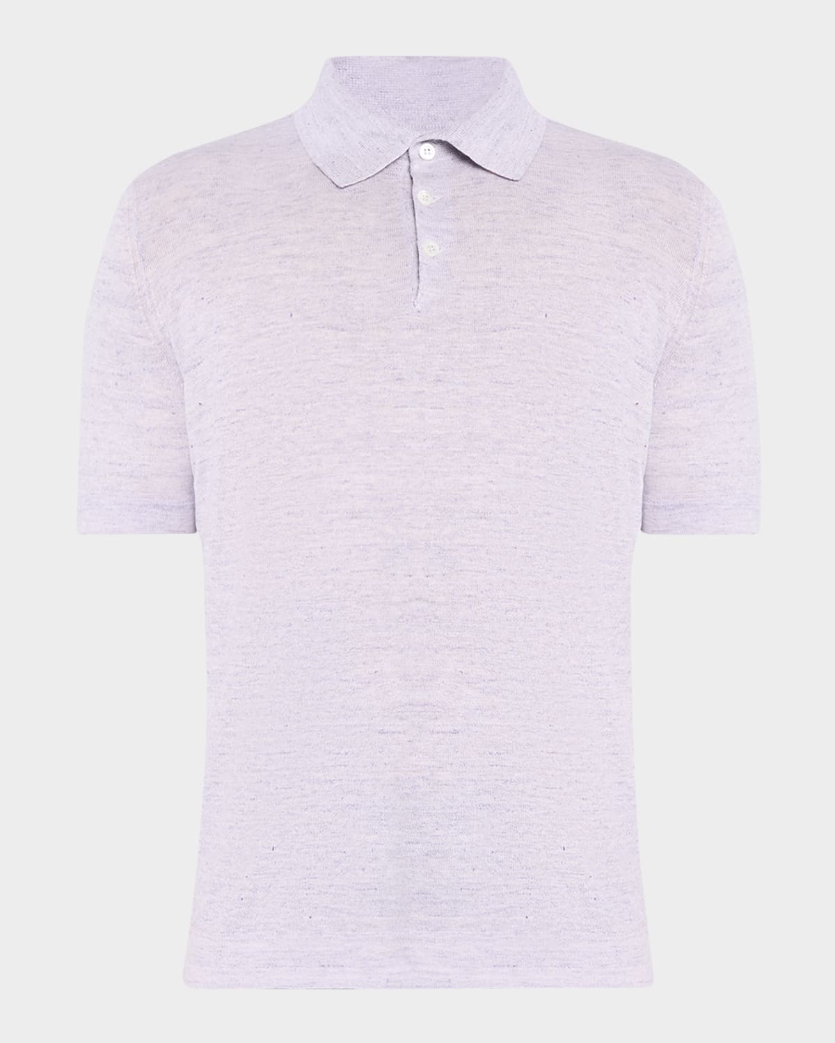 Brunello Cucinelli Men's Linen And Cotton Polo Shirt In Lilac
