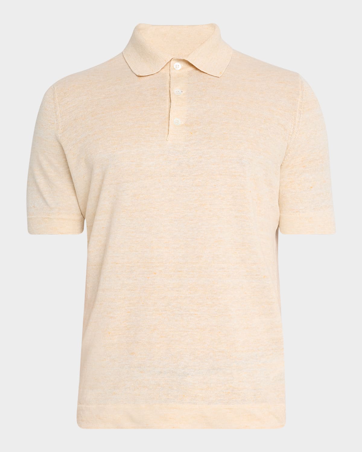 Brunello Cucinelli Men's Linen And Cotton Polo Shirt In Apricot
