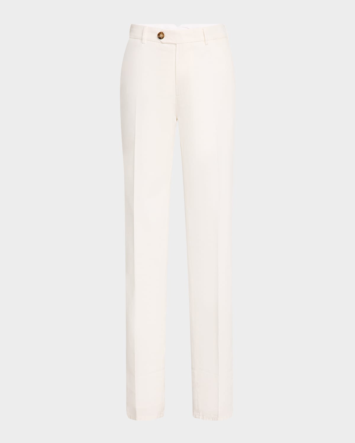Brunello Cucinelli Men's Slim Flat-front Pants In White