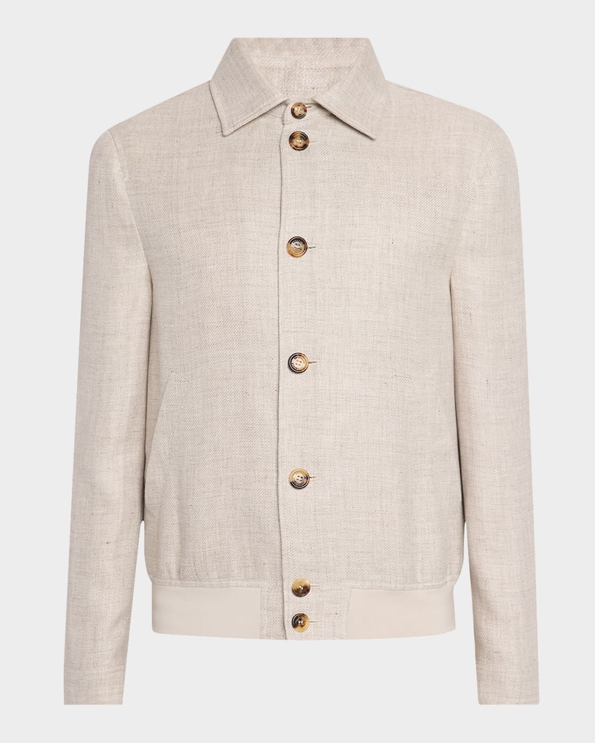 Brunello Cucinelli Men's Button-front Blouson Jacket In Jut
