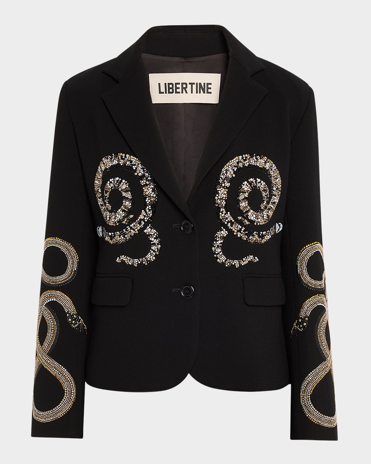 Reptilian Single-Breasted Short Blazer