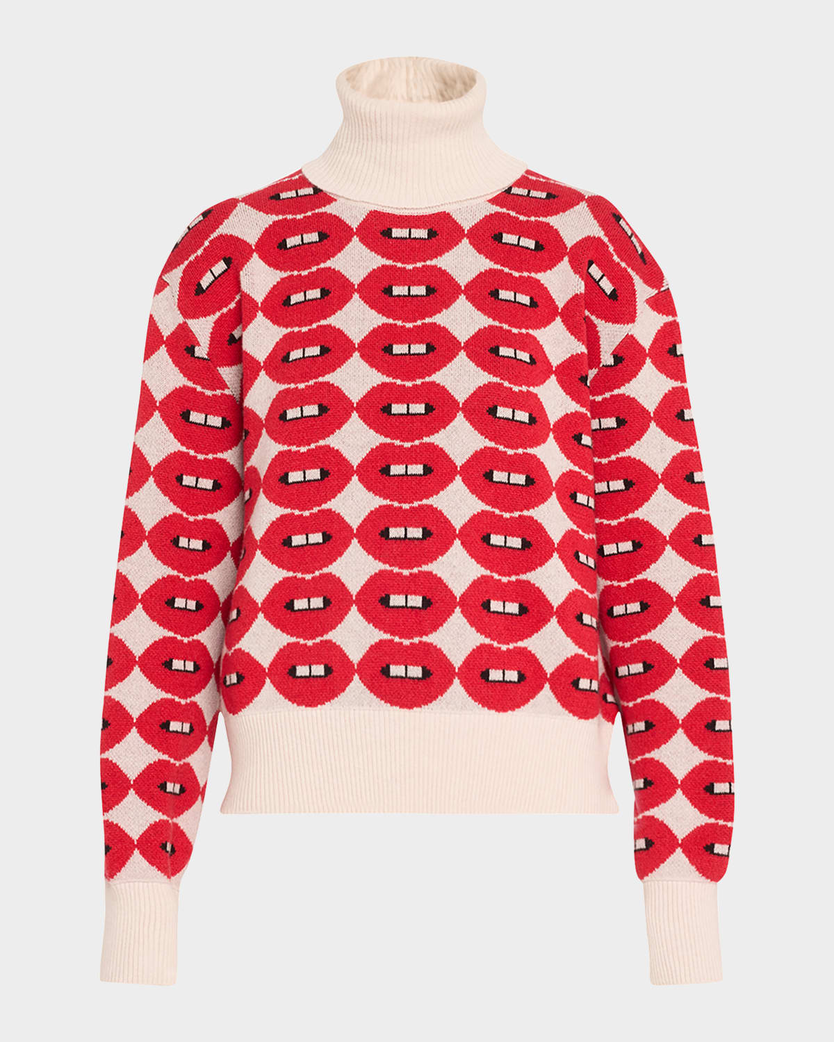 Libertine French Kissing In The Usa Cropped Cashmere Turtleneck In Multi