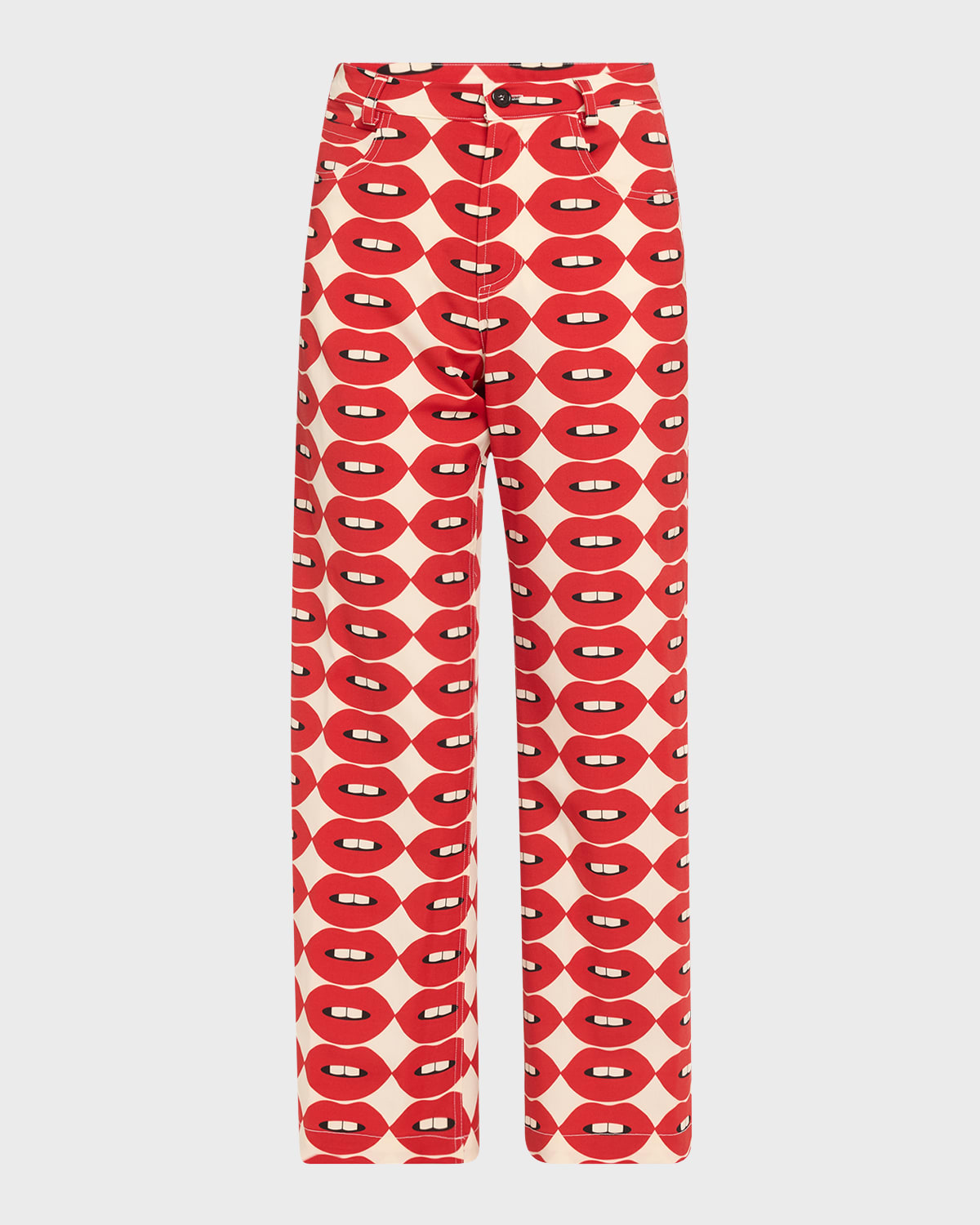 Shop Libertine French Kissing In The Usa Cropped Wide Leg Pants In Mul