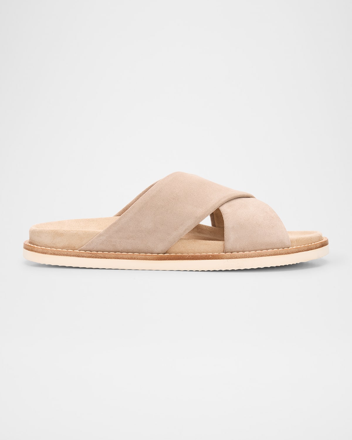 Men's Criss-Cross Suede Slide Sandals