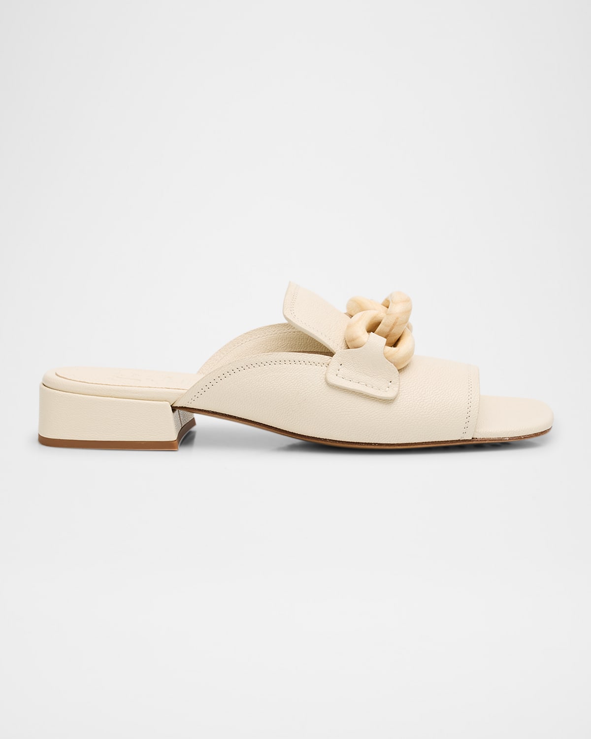 Enna Leather Chain Loafer Mules
