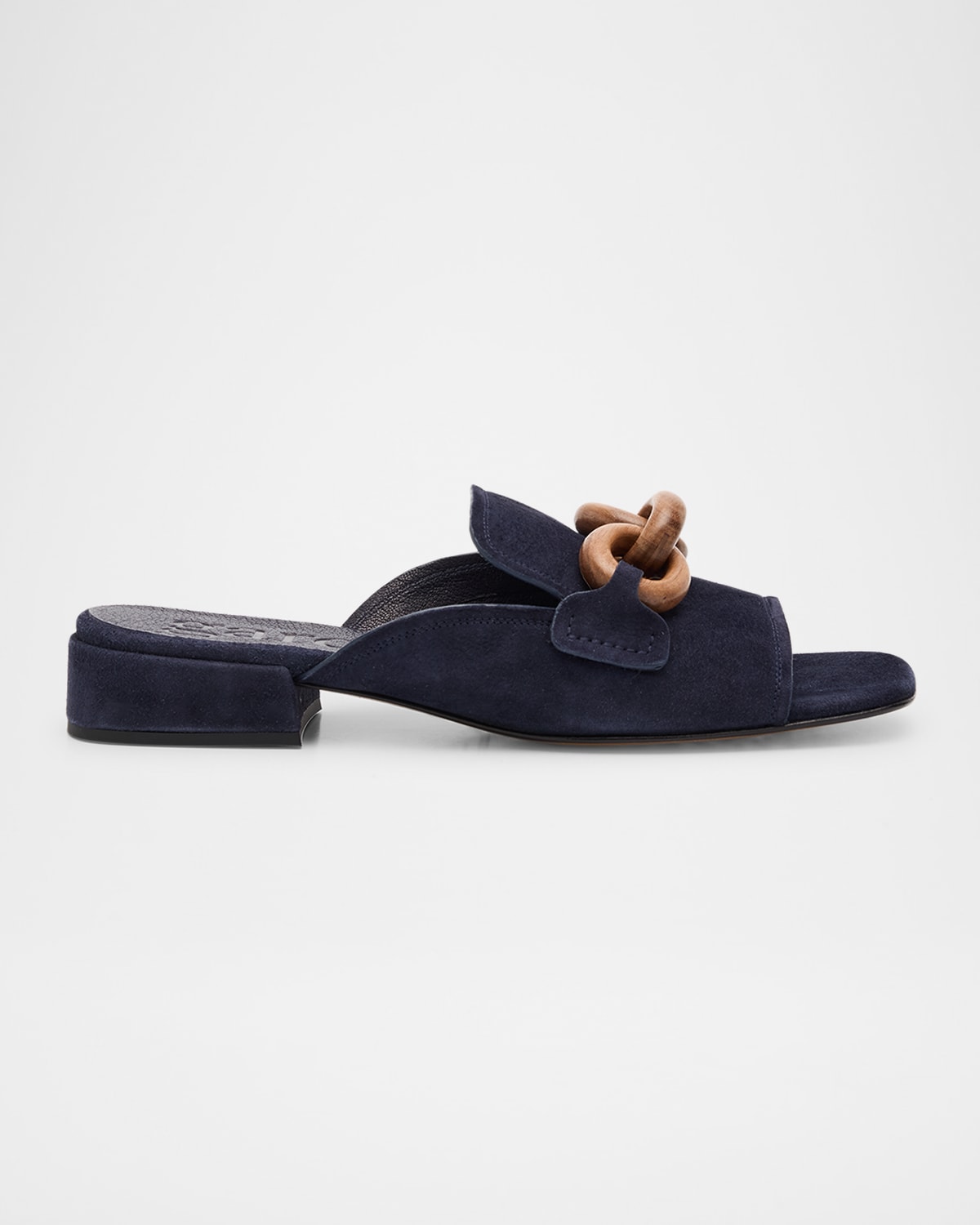 Enna Suede Chain Loafer Mules