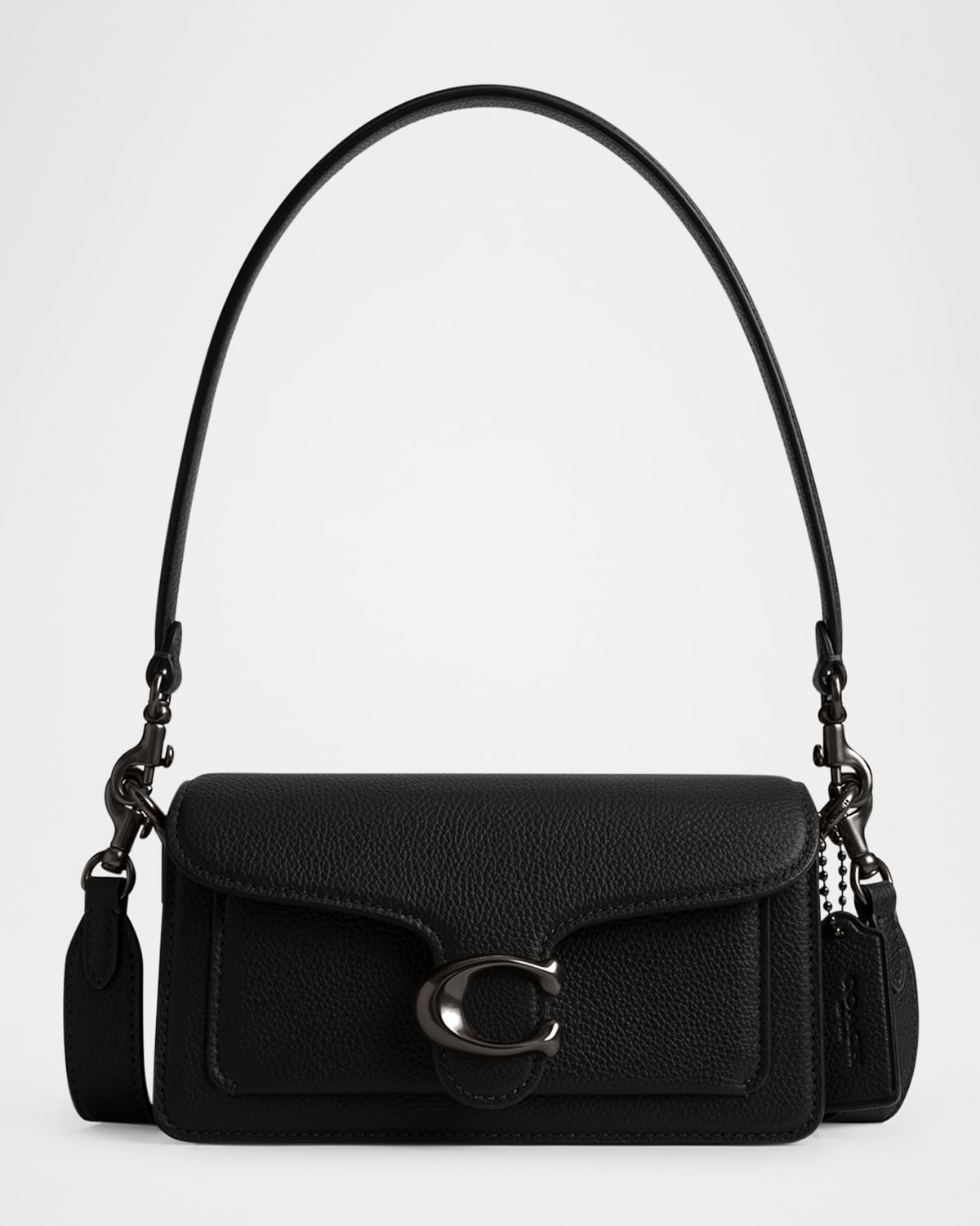 Coach Tabby 20 Pebbled Leather Shoulder Bag In Black/black