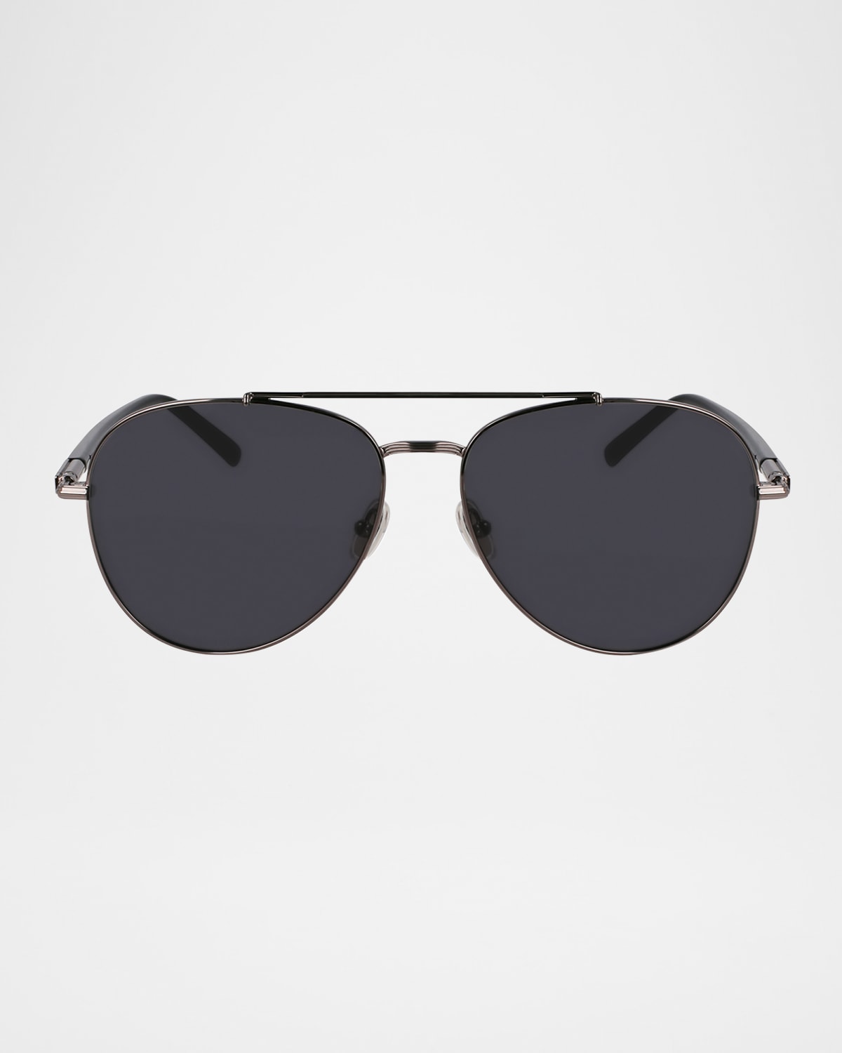 Ferragamo Men's Sf316s Prisma Metal Aviator Sunglasses In Dark Ruthenium/grey
