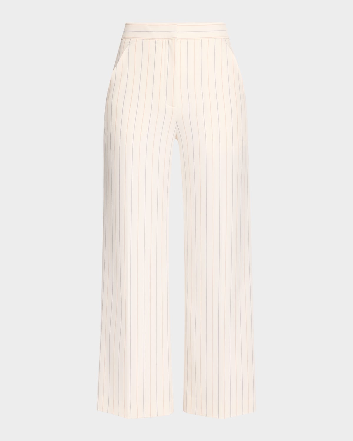 Veronica Beard Brixton Pinstripe Wide-leg Pants In Dove Multi