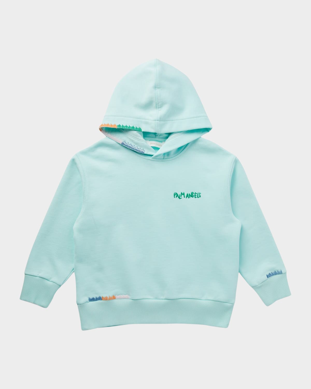 Palm Angels Logo-embroidered Hoodie In Sky Blue G