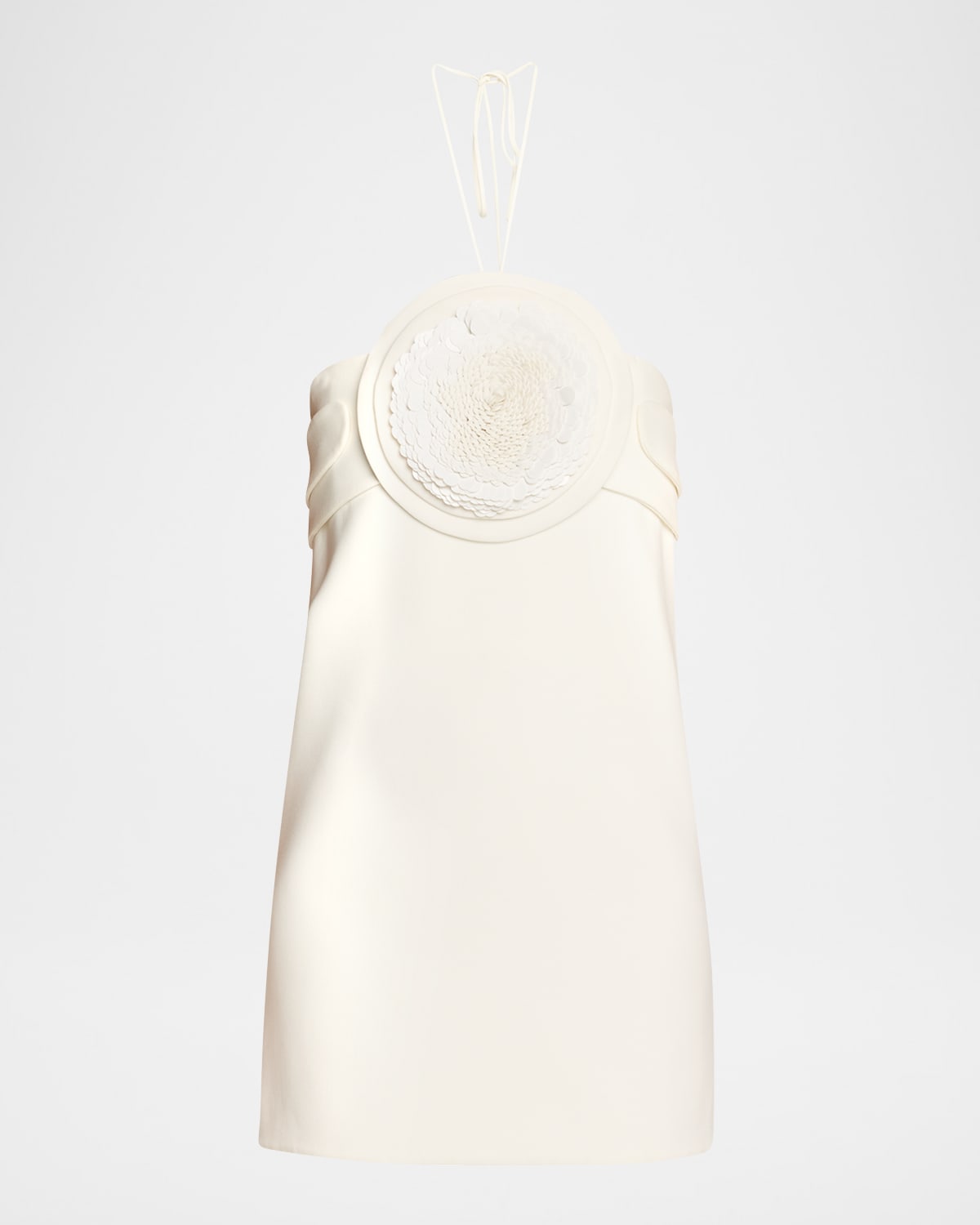 Alexis Liss Flower Halter Mini Dress In White