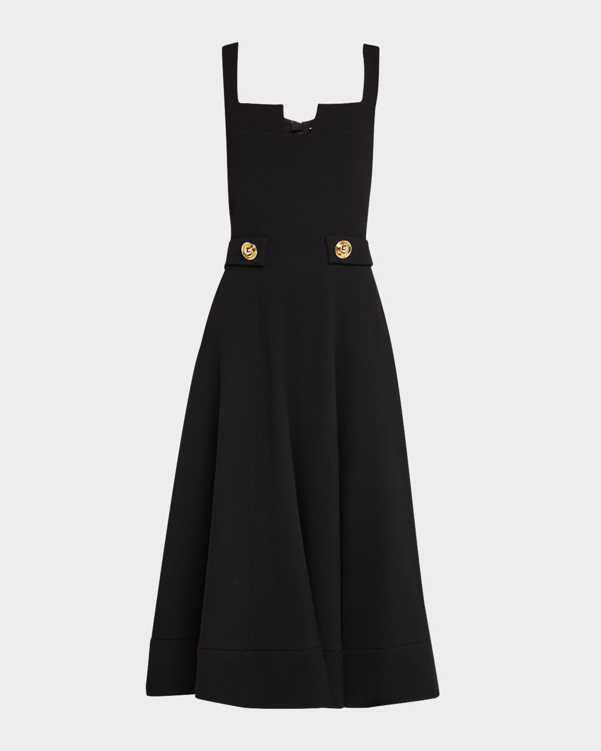 Alexis Fiore Square-neck Midi Dress In Black