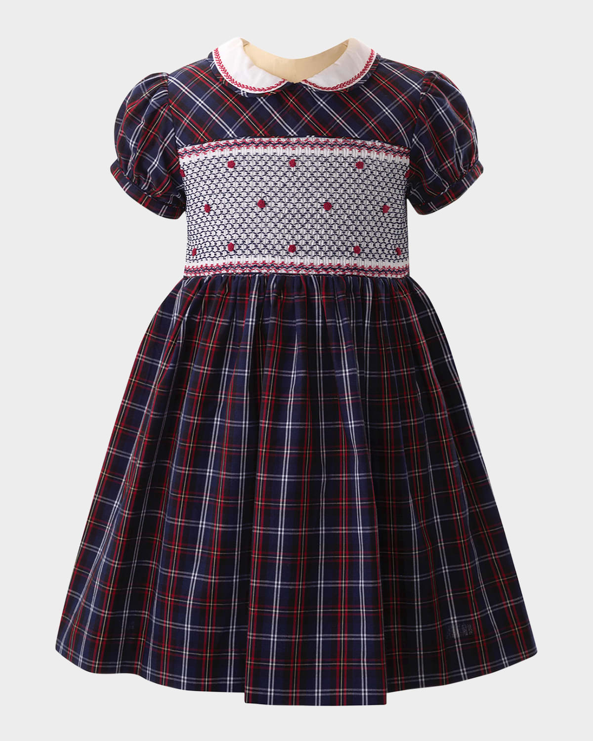 RACHEL RILEY GIRL'S CHECK-PRINT SMOCKED DRESS 