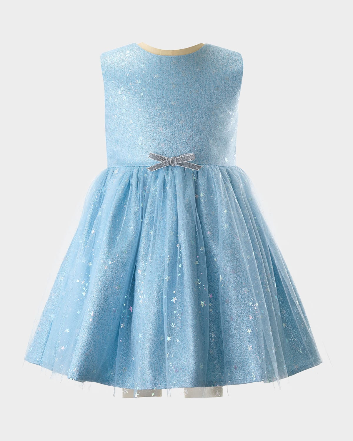 Rachel Riley Girl's Sparkle Star Tulle Dress In Blue