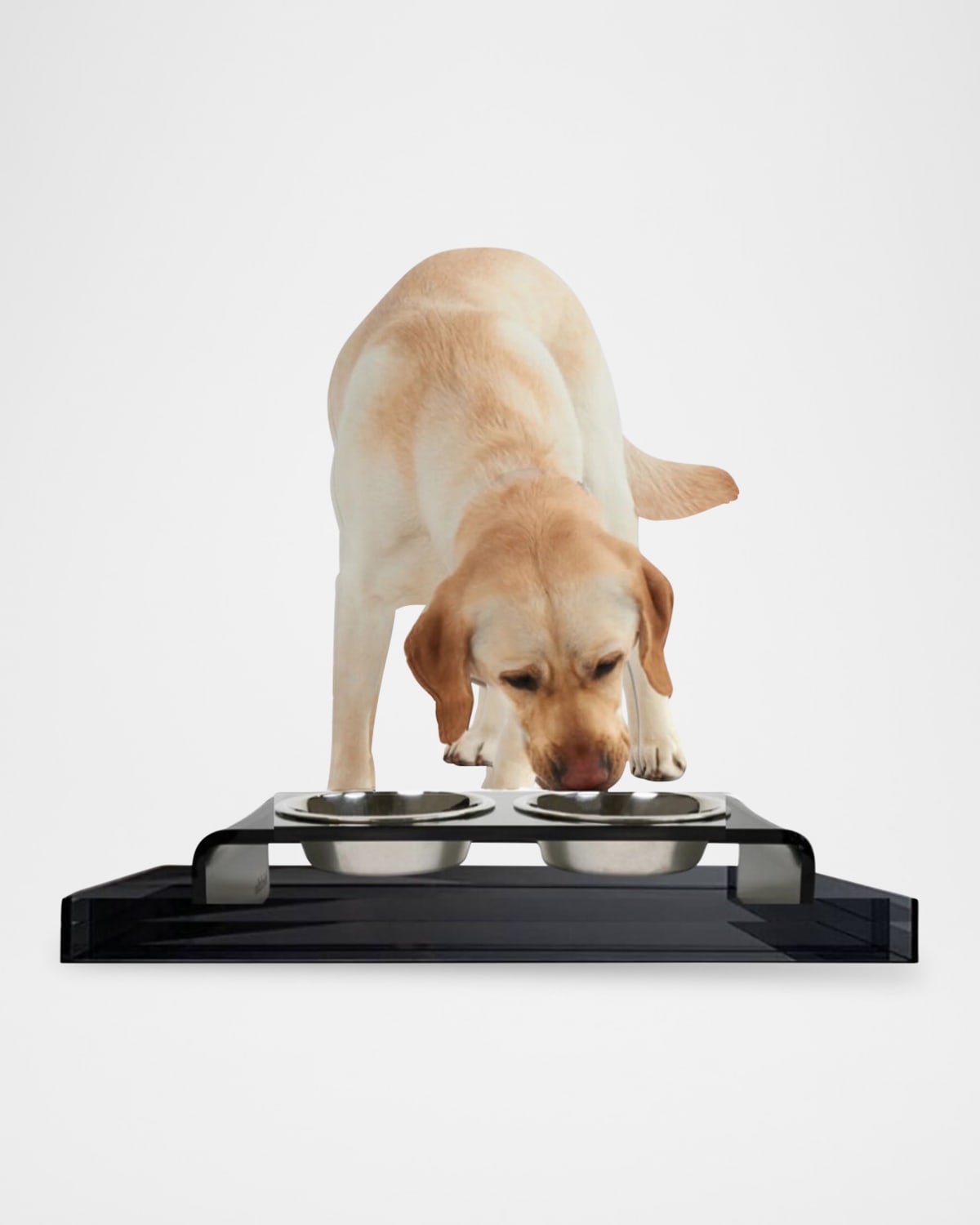 Hiddin Smoke Grey Overflow Feeder Tray, Large In Smoke Grey