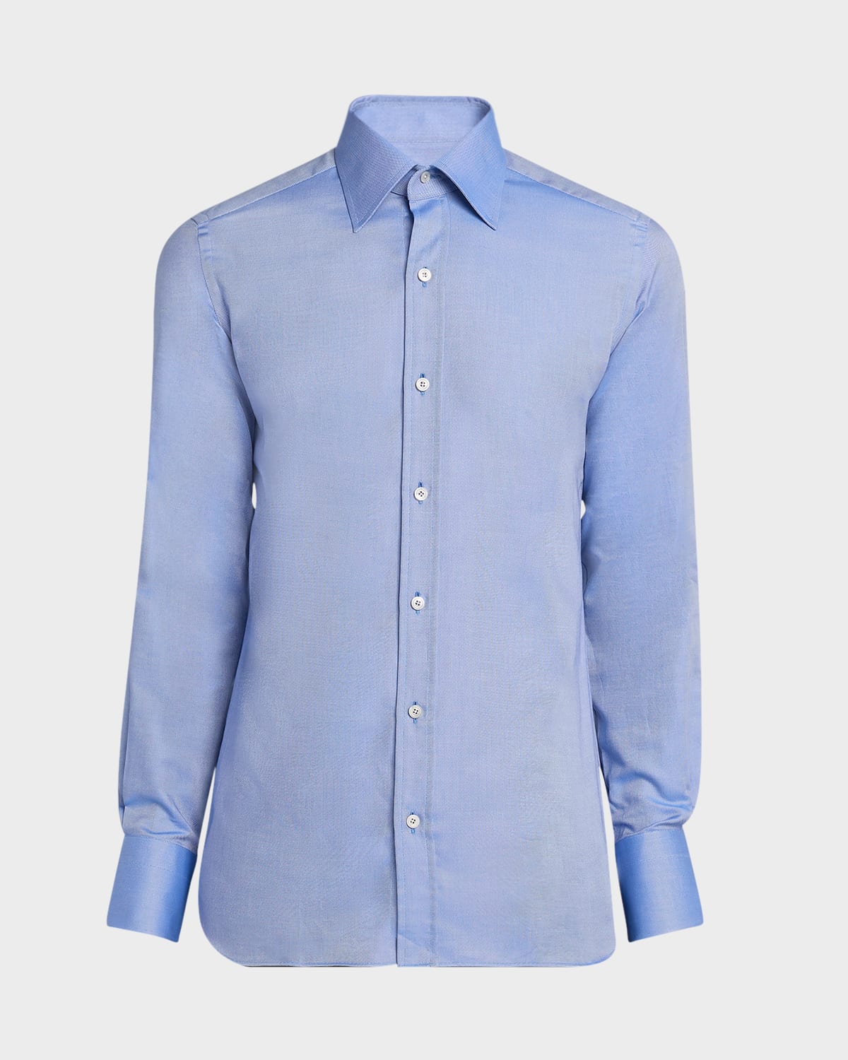 Tom Ford Men's Cotton Oxford Slim Fit Dress Shirt In Denim Blue
